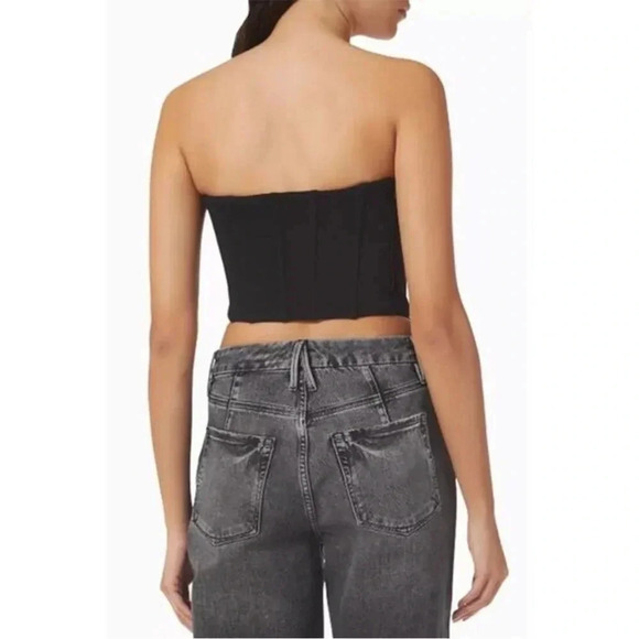 Good American black knit corset crop top - Picture 2 of 10